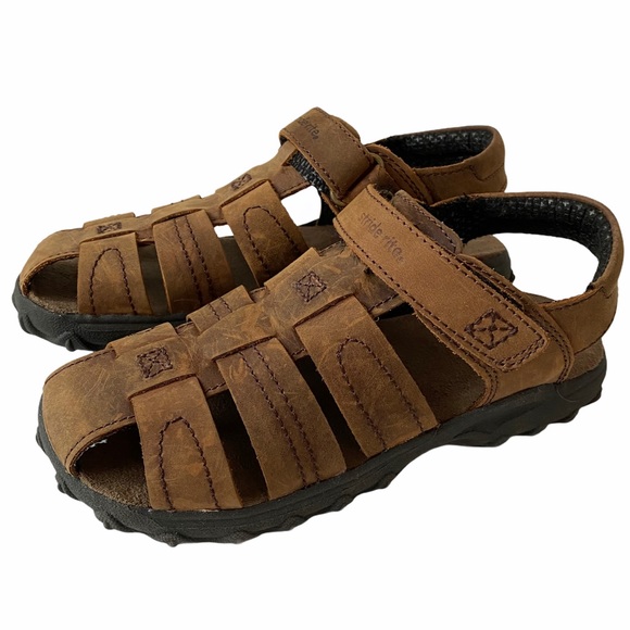 Stride Rite Hudson Brown Leather Sandals Size 1